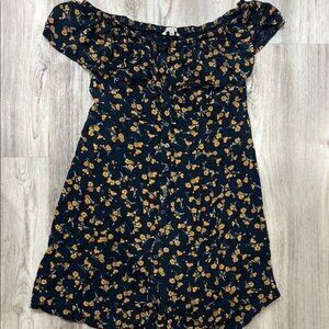 Clock House Navy Floral Off-Shoulder Dress size medium